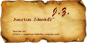 Jusztus Zdenkó névjegykártya